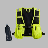 Lumenyx Phosphor V1 hi-vis running vest with hydration bottle — full kit